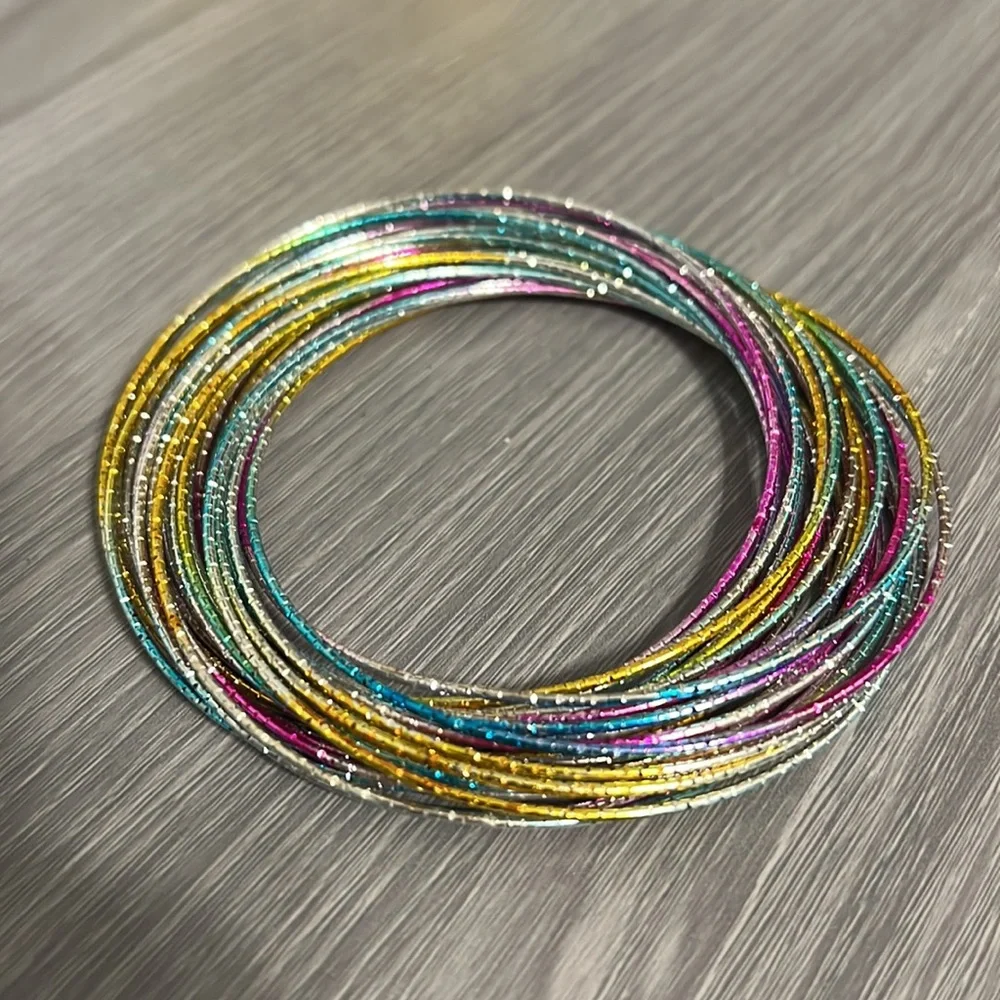 Interconnected Colorful Bangle Set, EUC